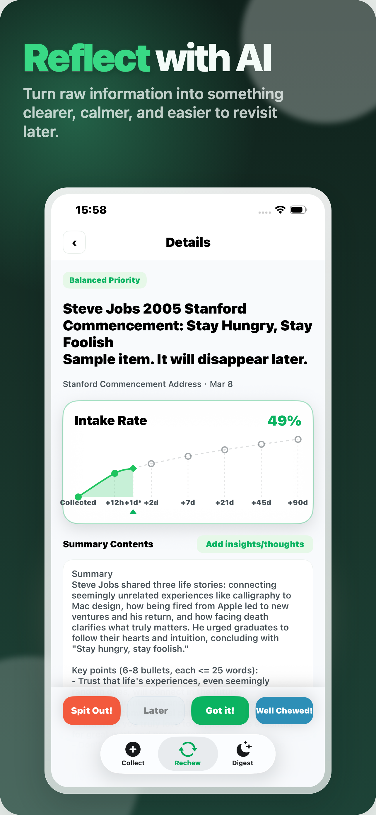 ReChew reflect on iPhone